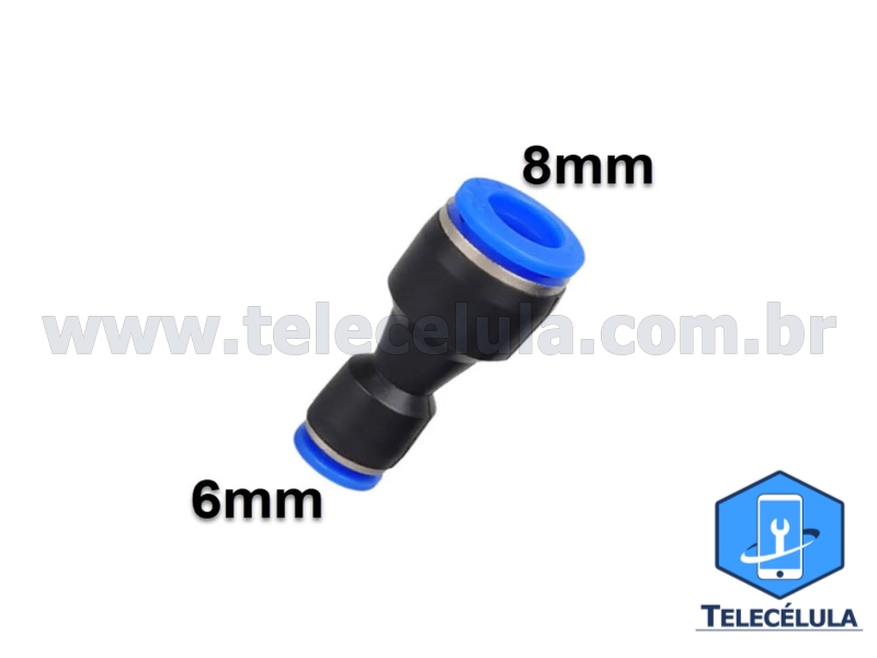 CONECTOR ENGATE RÁPIDO 6MM X 8MM PNEUMÁTICA ENGATE RÁPIDO PARA LAMINAÇÃO OCA